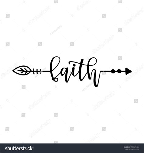 Faith Boho Arrow Lovely Lettering Calligraphy Stock Vector (Royalty ...