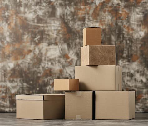 Premium Photo Stacked Cardboard Boxes In Warehouse