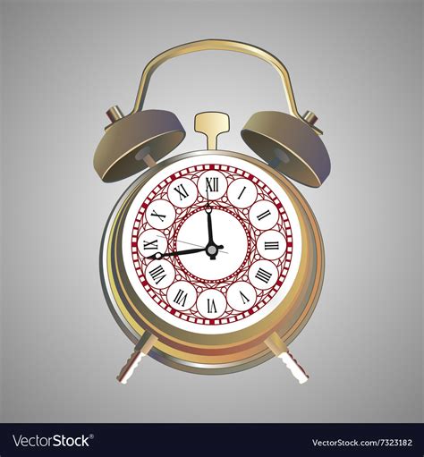 Retro Alarm Clock Royalty Free Vector Image Vectorstock