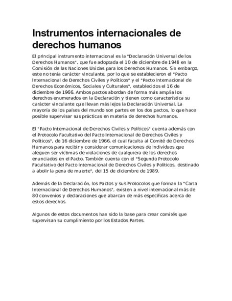 Doc Instrumentos Internacionales De Derechos Humanos Roy Gustavo