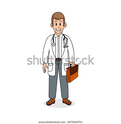 Boy Doctor Cartoon Character Vector Illustration Stock Vector Royalty