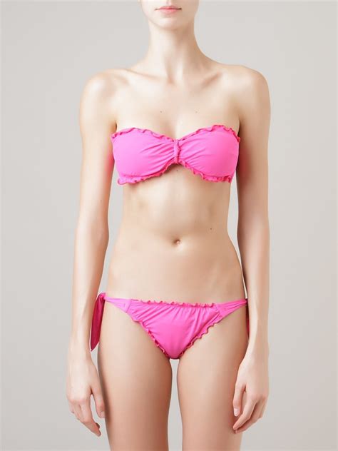 Amir Slama Ruffled Trim Bandeau Bikini Top Farfetch Lookastic