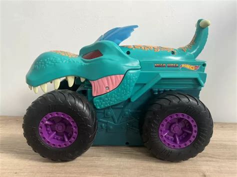HOT WHEELS MONSTER Trucks Car Chompin Mega Wrex Working Lights Sounds VGC PicClick AU