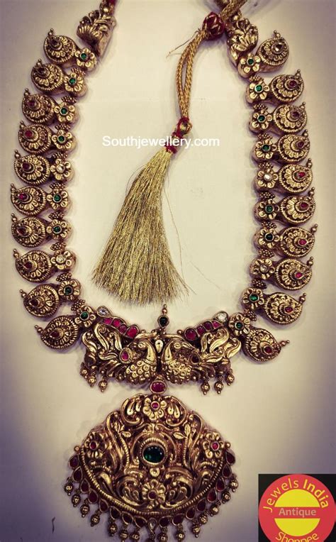 Antique Deep Nakshi Mango Haram Indian Jewellery Designs