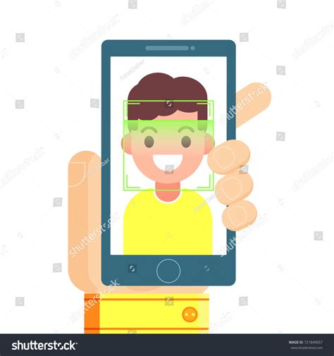Face Recognition Mobile Identification Youngman Unlocking Stock
