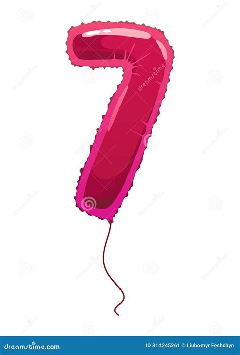 Helium Pink Balloons Number Realistic Design Element Numeral