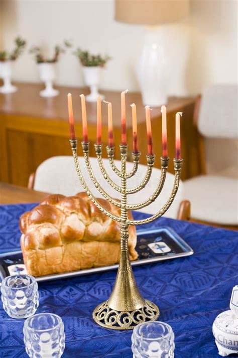 Hanukkah Is A Jewish Holiday Burning Chanukah Candlestick With Candles