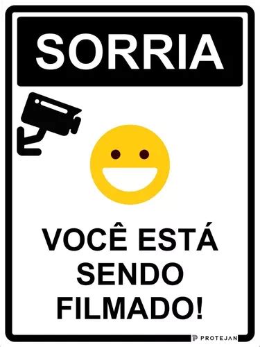 Placa Sorria Voc Est Sendo Filmado X Cm