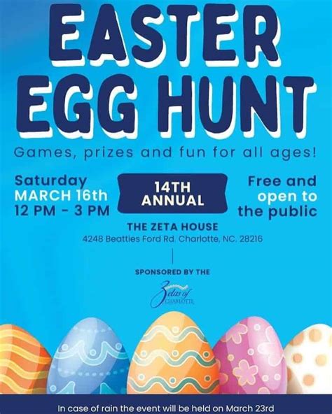 Zetas Of Charlotte 14th Annual Easter Egg Hunt March 16 Charlotte On