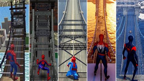 Jumping From The Highest Bridges In Spider Man Games Youtube