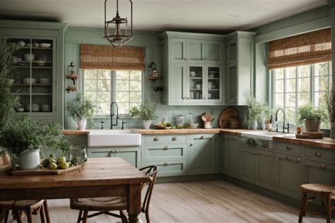 Farmhouse Charm Elevate Your Space With Rustic Sage Green Kitchen Cabinets