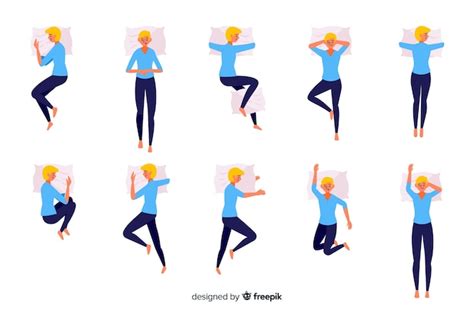 Free Vector Flat Sleep Positions Collection