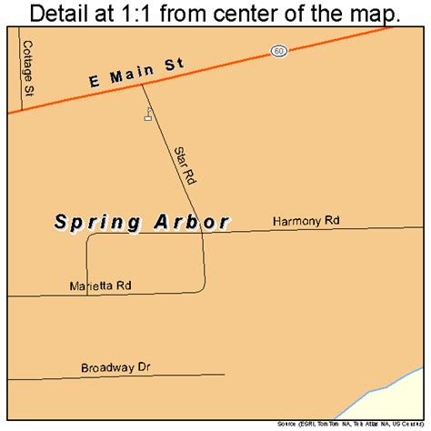 Spring Arbor Michigan Street Map 2675620