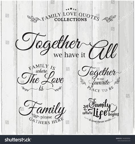 Vector Bundle Family Love Quotes On Stock Vector (Royalty Free ...