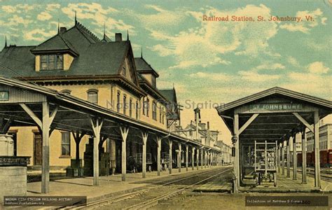 Postcard Railroad Station St Johnsbury Vermont Railroad History