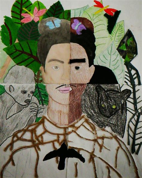 Jerdee S Art Classes Mixed Media Collaborative Frida Kahlo Portraits