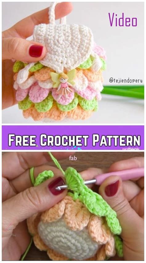 Crochet Crocodile Stitch Mini Backpack Free Crochet Pattern Video