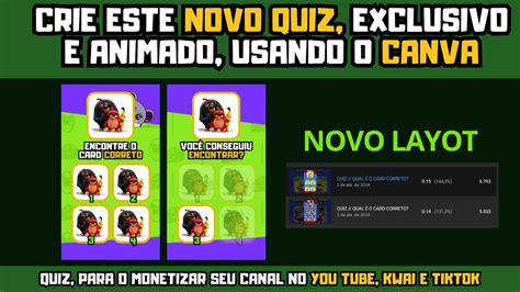 Como Criar QUIZ ANIMADO O Canva NOVO Modelo De QUIZ EXCLUSIVO