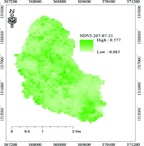 Normalized difference vegetation index map | Download Scientific Diagram