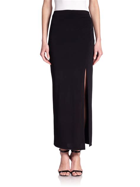 Lyst Alice Olivia High Slit Maxi Skirt In Black