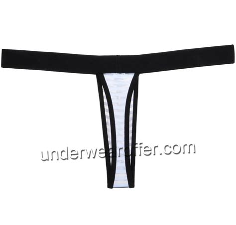 New Men S Mesh Striped Thong Spun Yarn Belt Micro Bikini Underwear