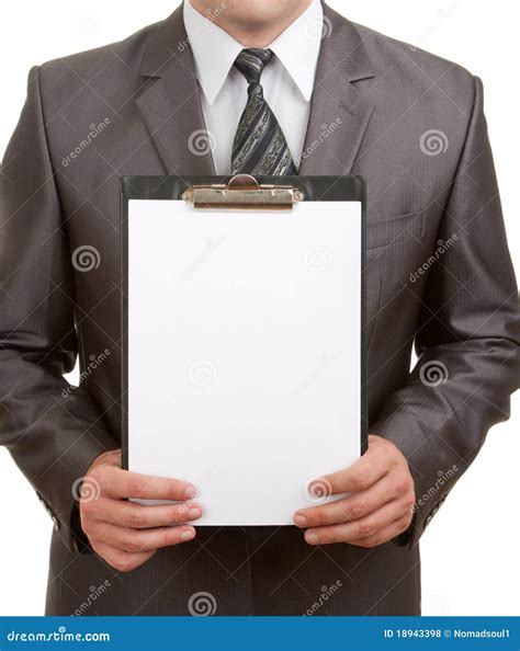 Businessman Holding Clipboard Stock Photo Image Of Checklist Notes