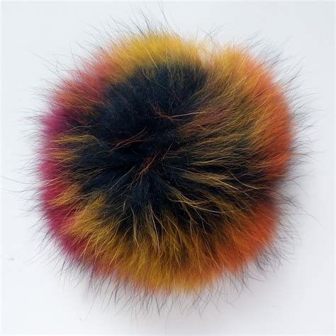 Round Plush Real Raccoon Fur Pompoms Pompons Pom Pom Ball China Fur