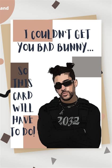 Bad Bunny Bad Bunny Birthday Card Bad Bunny Svg Bad Bunny Merch Bad