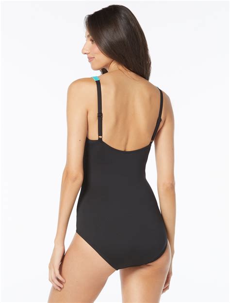 Gabar Splice High Neck Chlorine Resistant One Piece Swimsuit Sea Jew