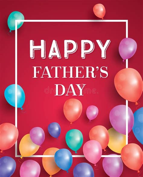 Happy Fathers Day Card With Hand Made Text Stock Vector Illustration