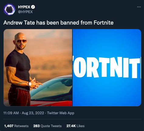 Fornight Andrew Tate Has Been Banned From X Know Your Meme