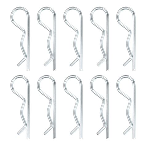 Uxcell 10 Pcs Hitch Pin Clip, 4mm x 85mm R Clips Carbon Steel Retaining