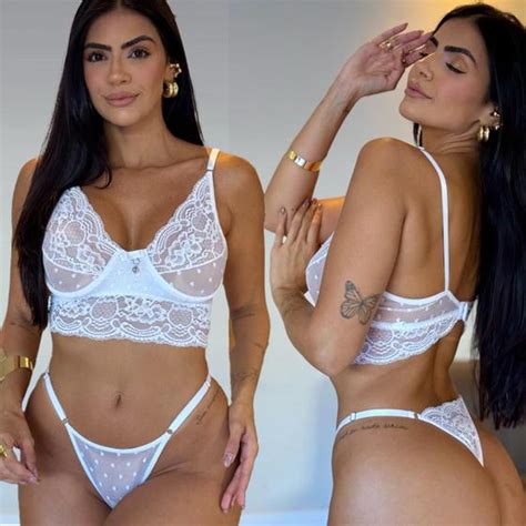 Conjunto De Lingerie Tule Sensual Sem Bojo Aro Calcinha Fio