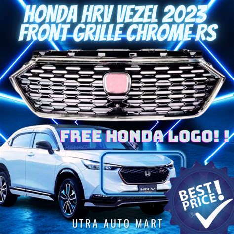 FREE LOGO HONDA HRV VEZEL 2023 FRONT GRILLE GRILL CHROME RS HIGH