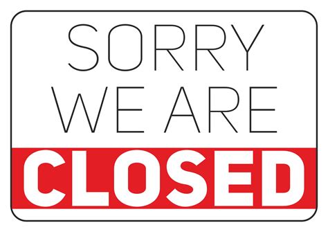 Simple Printable Sign - We Are Closed - Free Printables 