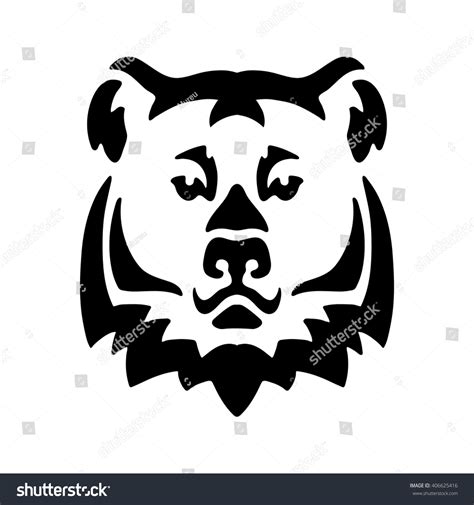 Stylized Head Of A Bear. Silhouette Of Bear Head For Tattoo Or Stencil ...