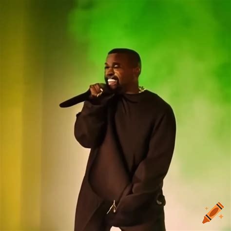 Artistic Portrait Of Kanye West With A Green Aura On Craiyon