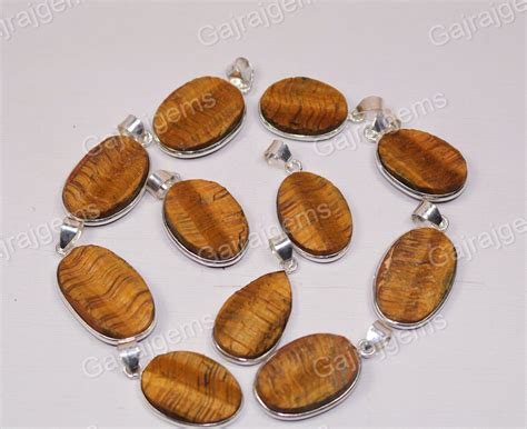 50 Pieces Natural Tiger Eye Druzy Gemstone Silver Plated Bezel Pendant