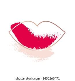 Crimson Nude Brush Strokes Gold Frame Stock Vector Royalty Free Shutterstock