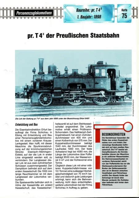 Baureihe Pr T Preu Ische Staatsbahn Datenblatt Eur