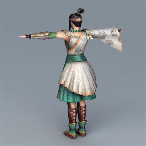 Young Warrior Girl 3d Model 3ds Max Files Free Download Cadnav