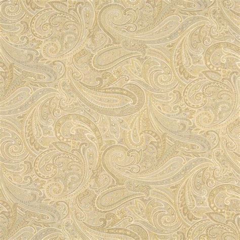 Gold And Green Paisley Contemporary Upholstery Grade Fabric By The Yard