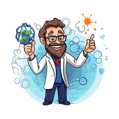 Premium Vector | Male science teacher cartoon vector art illustration