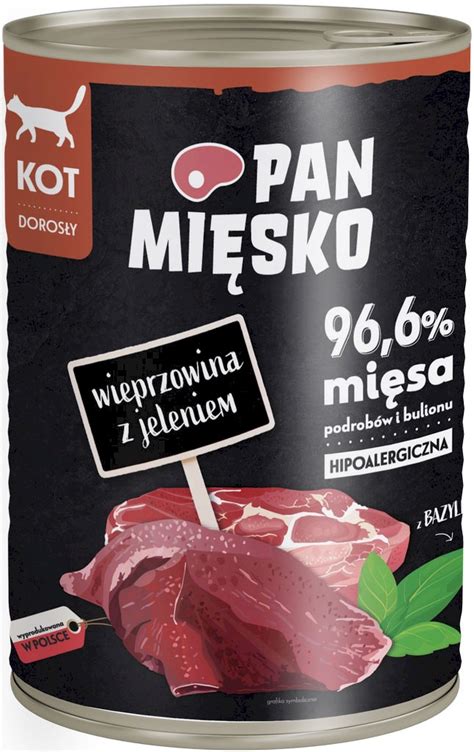 PAN MIĘSKO Wieprzowina z Jeleniem dla kota 400g 5904463130913 6 98