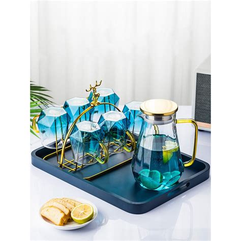 BORREY Teko Kaca Teh Pitcher Tahan Panas Api Borosilicate Glass 1 8L