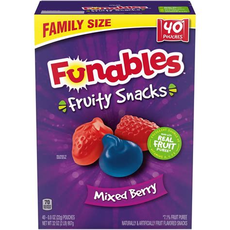 Funables Fruity Snacks Mixed Berry Fruit Snacks, 32oz, 40ct - Walmart.com