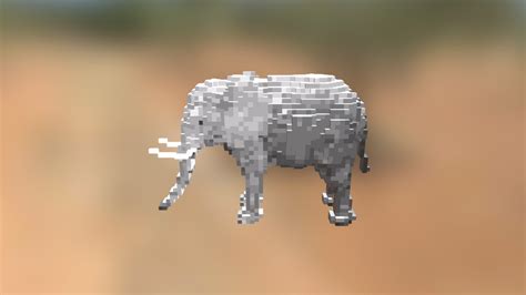 elephant voxel    model  waxfreeointment