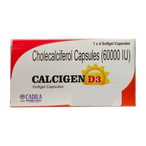 Softgel Cholecalciferol 60000iu Calcigen D3 Capsules 4 S Shelf Life