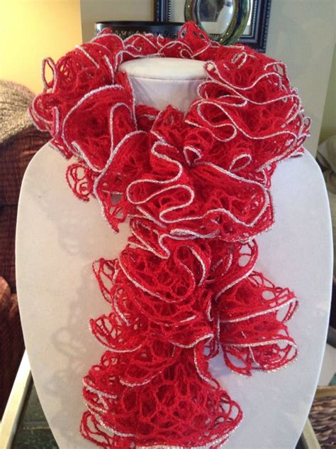 Items Similar To Boutique Sashay Sparkle Red Hot Ruffle Scarf On Etsy