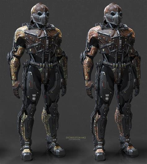 Artstation Exoskeleton Mk2 Christophe Lacaux In 2020 Futuristic Armour Armor Concept